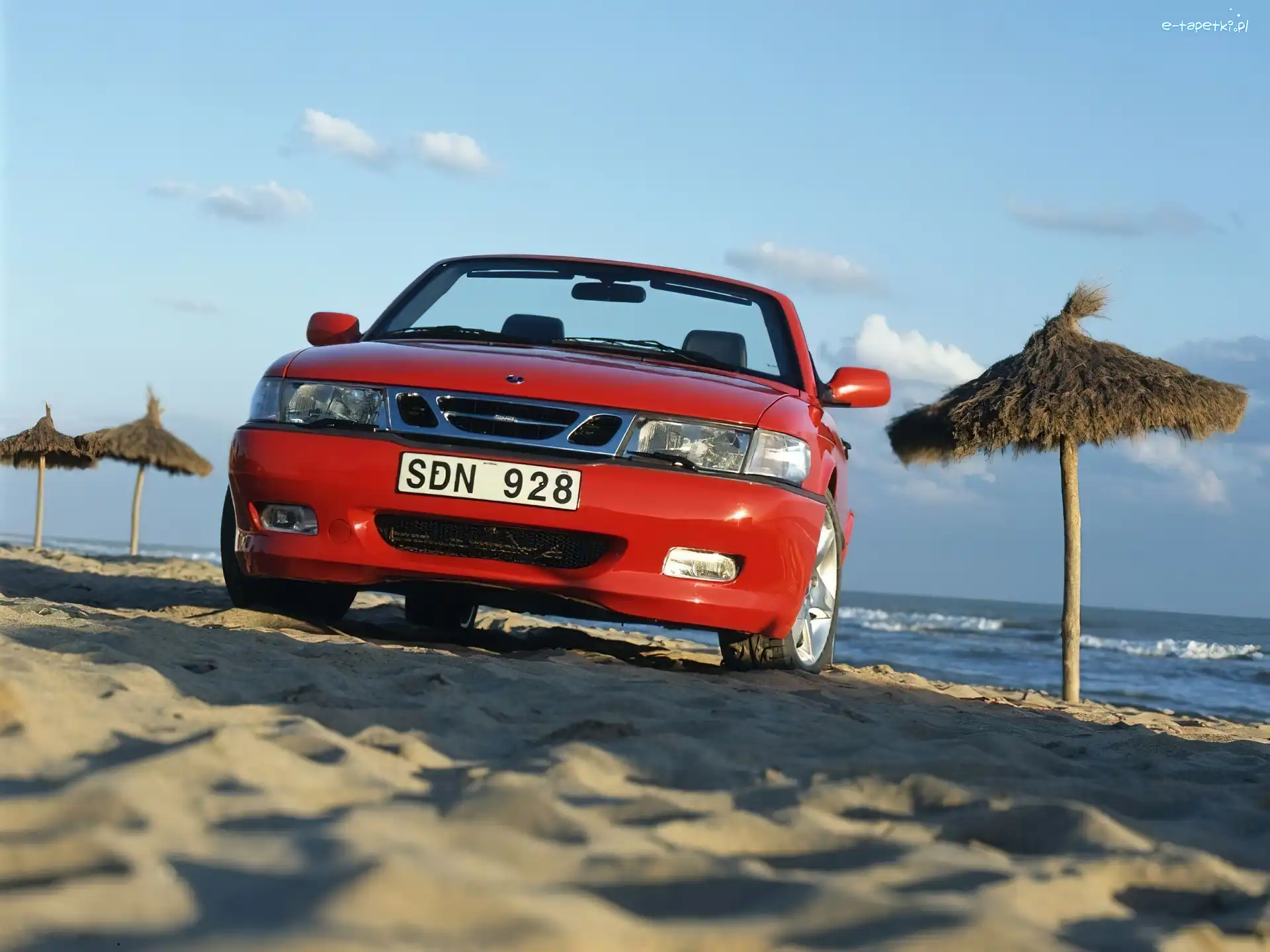 Cabrio, Czerwony, Saab 9-3