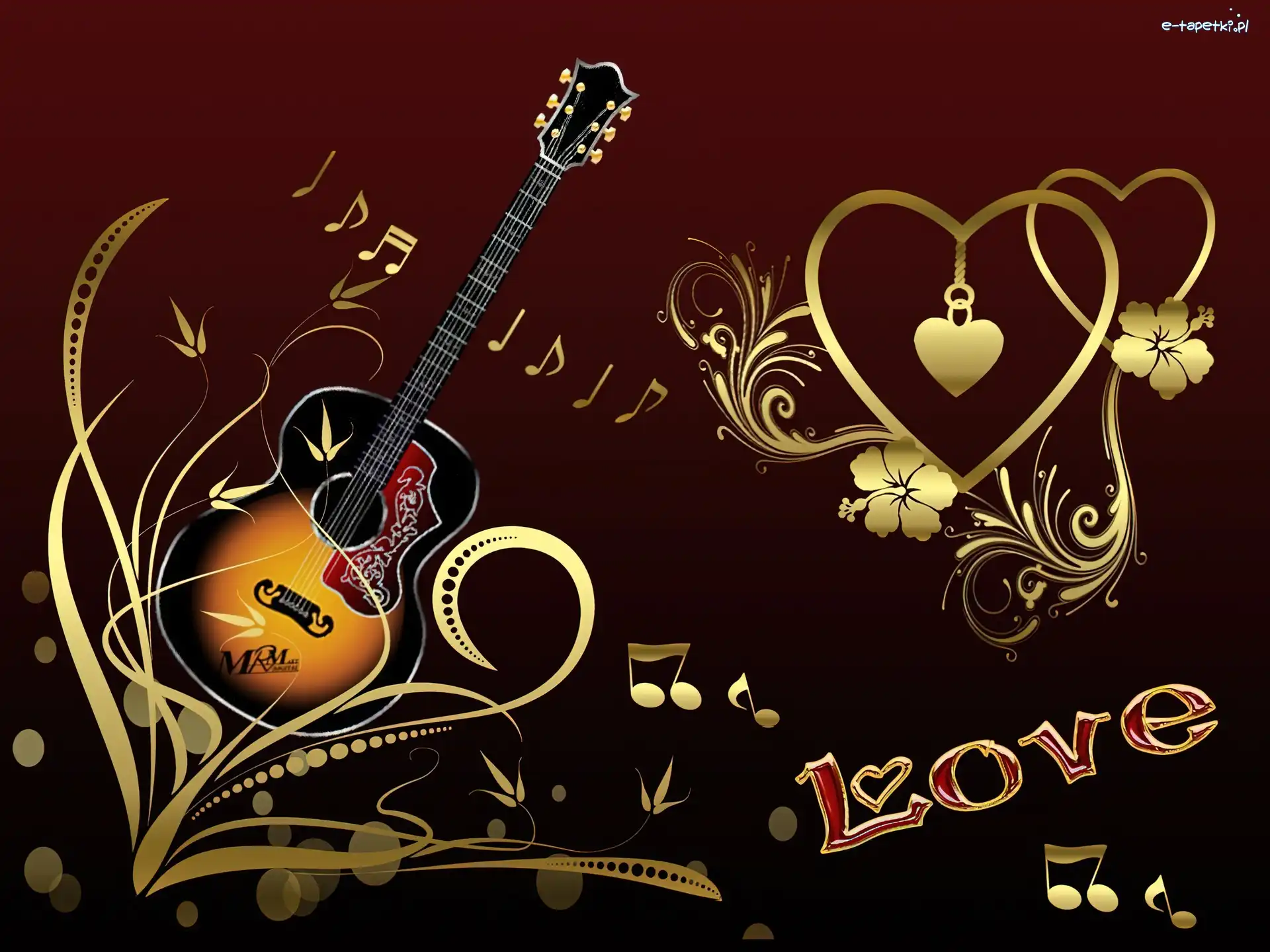 Serduszka, Muzyka, Gitara, Walentynki
