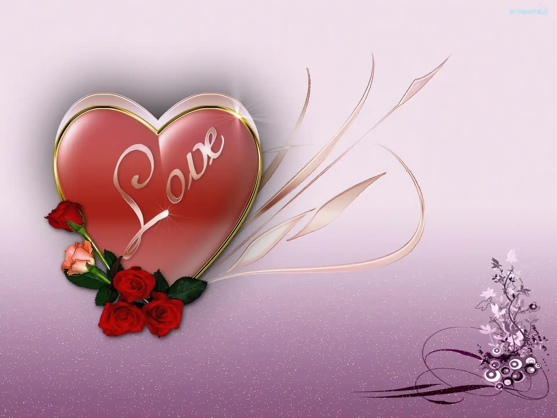 Serce, Róże, Love, Miłość, Walentynki