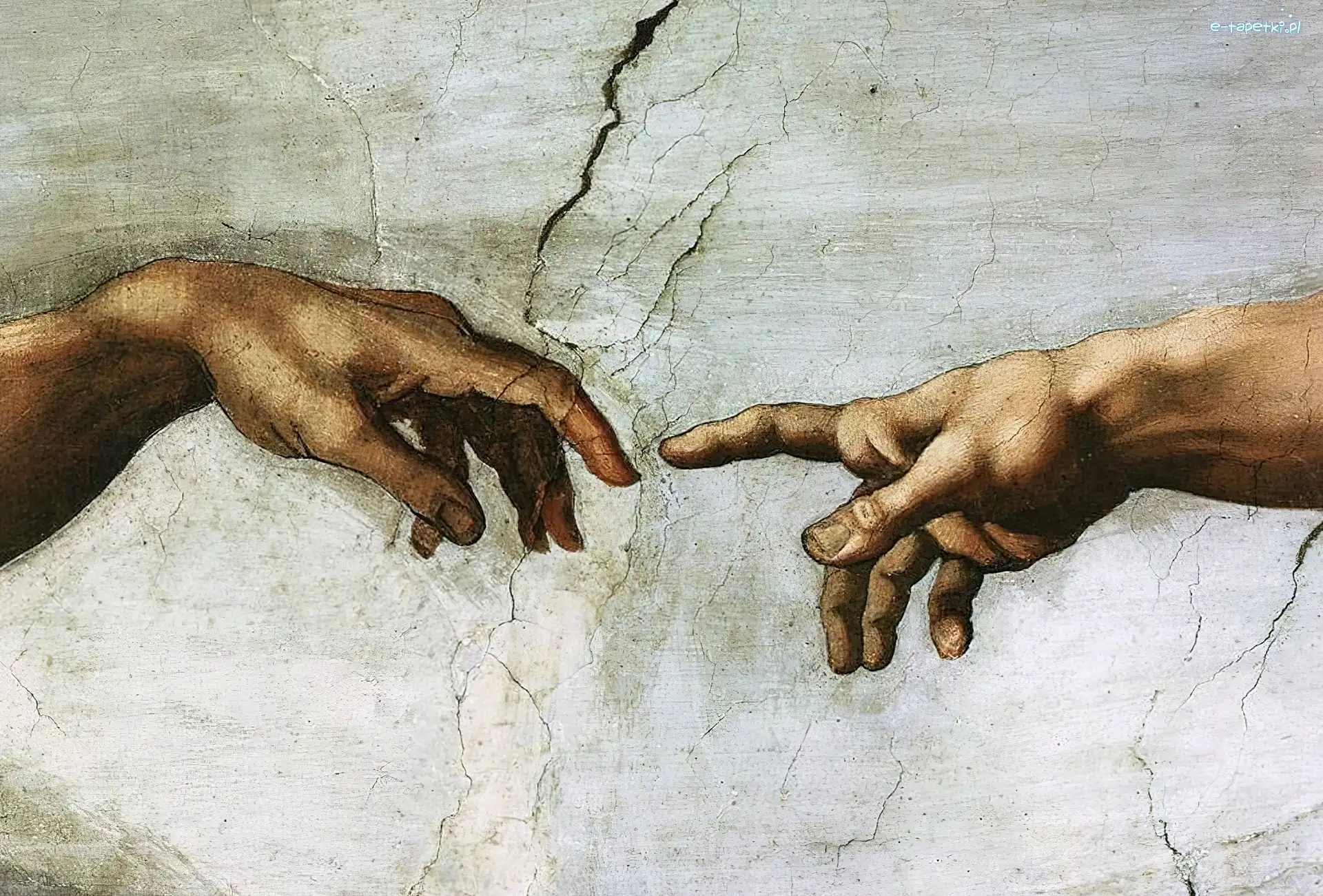 Fresk, Stworzenie, Adama, Michelangelo Buonarroti, Anioł, Michał
