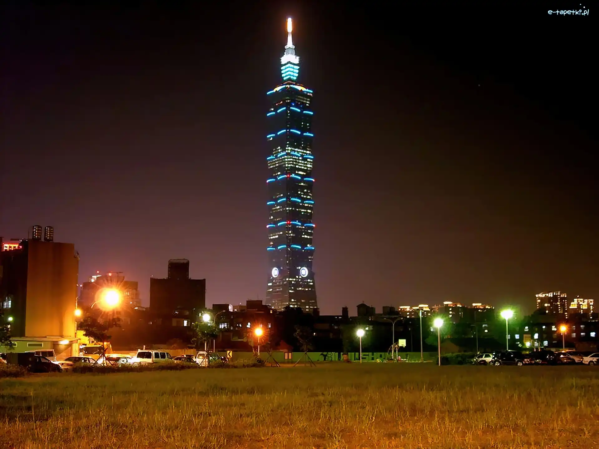 Tower, Światła, Noc, Taipei 101