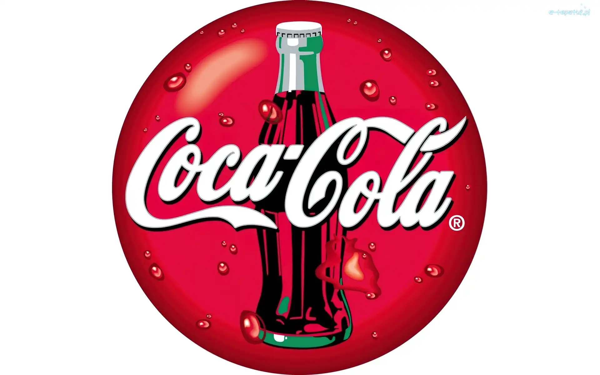Okrągłe, Coca Cola, Logo, Czerwone