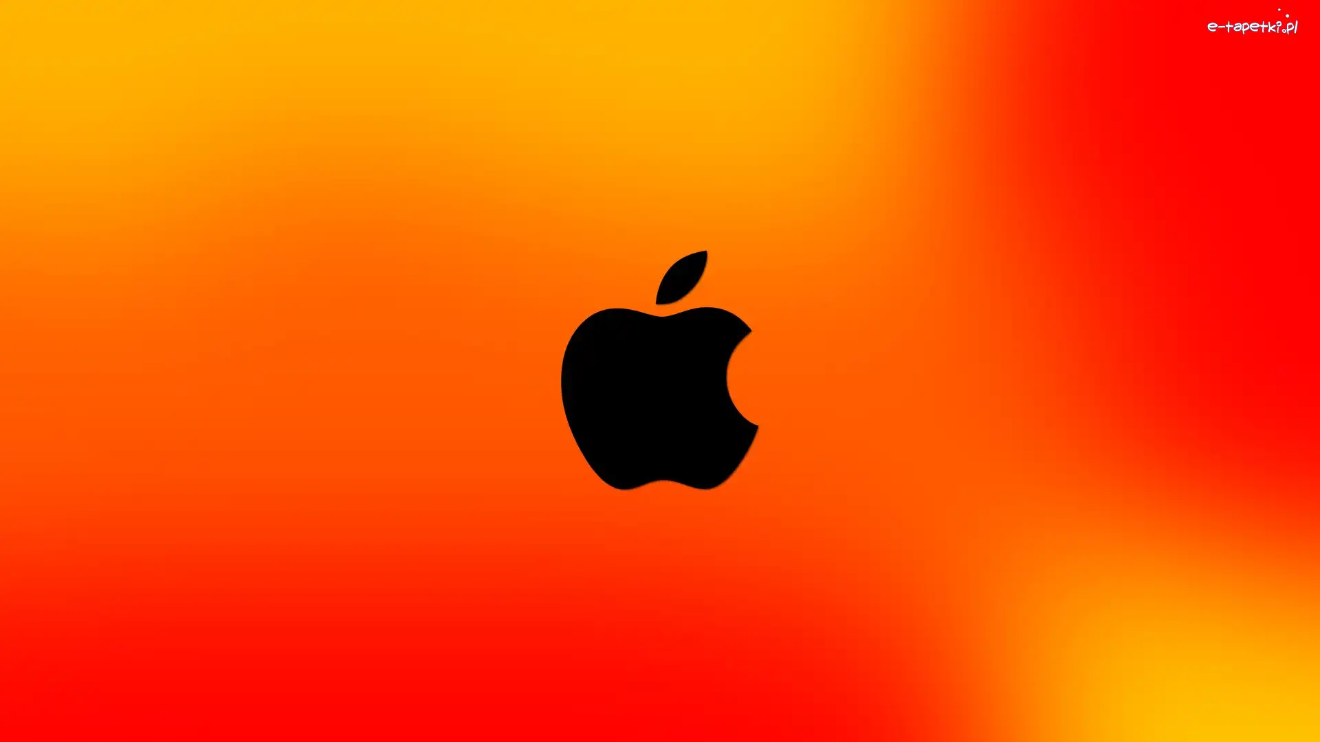 Apple, Tło, Pomarańczowe, Czarne