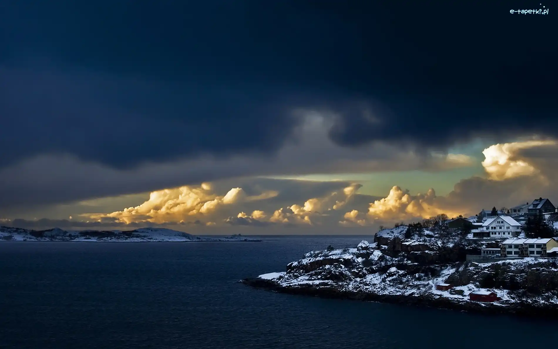 Morze, Domy, Wyspa, Norwegia