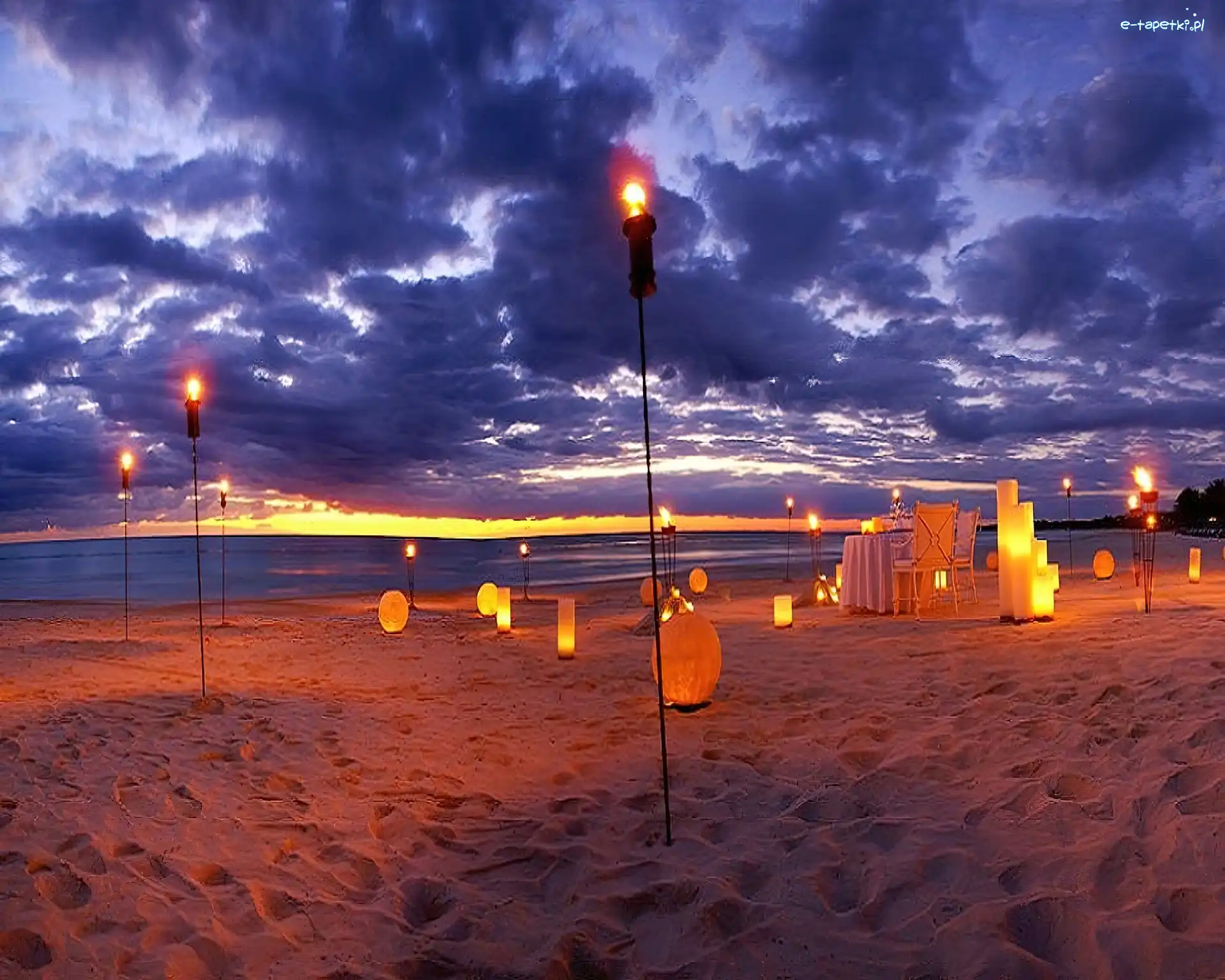 Pochodnie, Piasek, Plaża