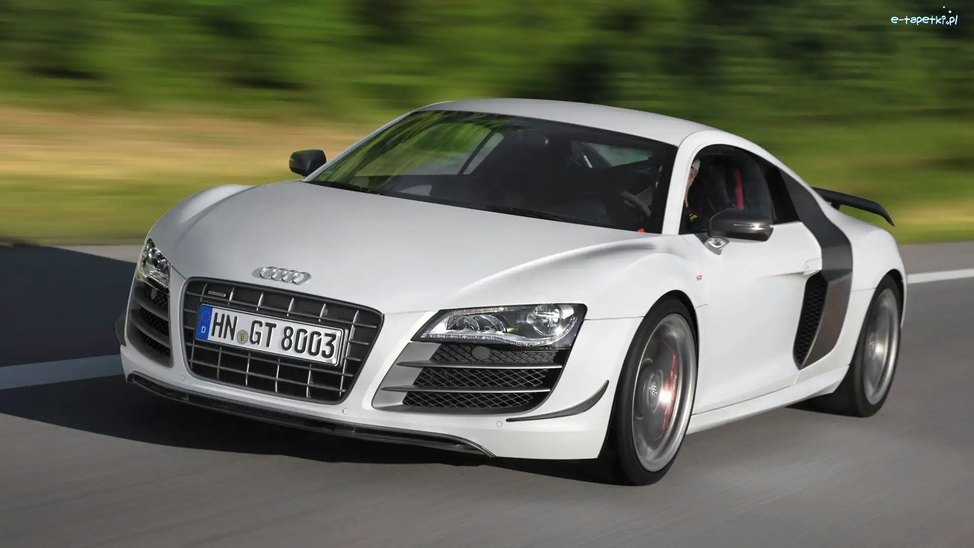 Audi, Biały, R8, Drzewa, Kolor