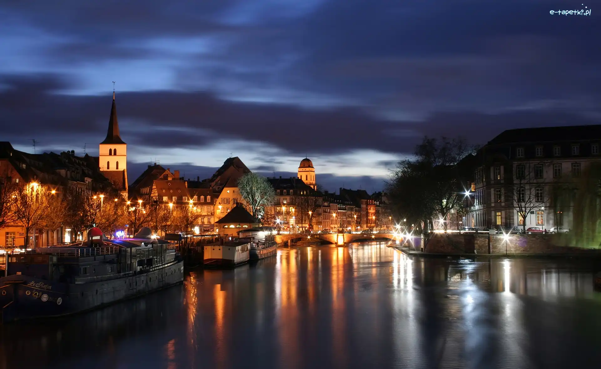 Nocą, Rzeczny, Kanał, Miasto