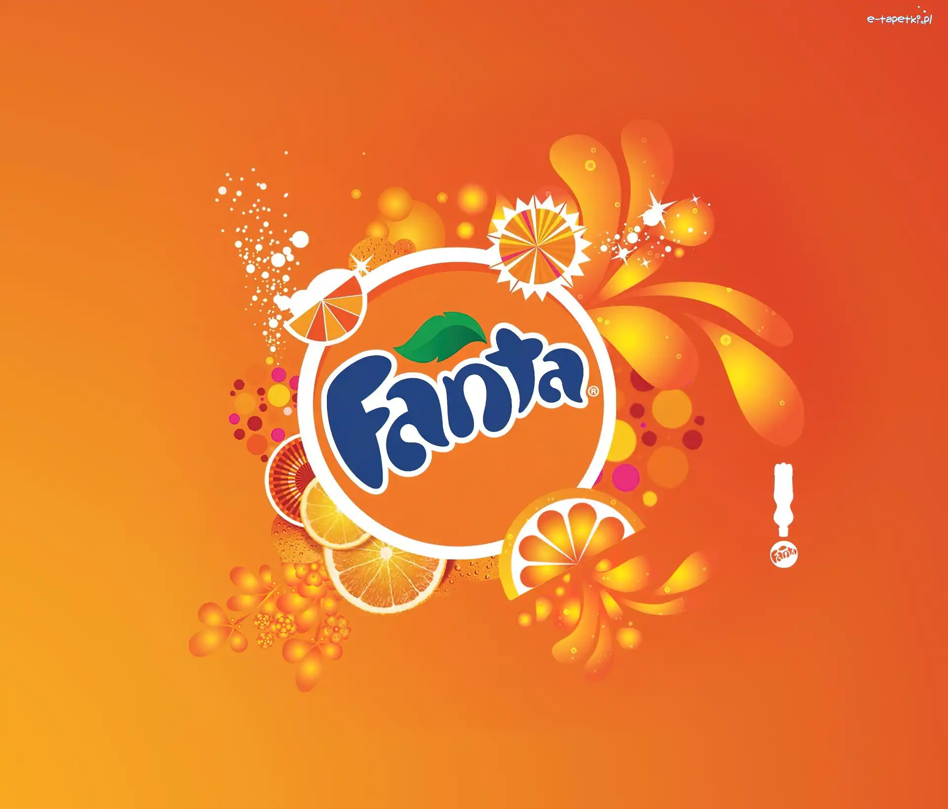 Napój, Napis, Fanta, Wzorki, Pomarańczowe