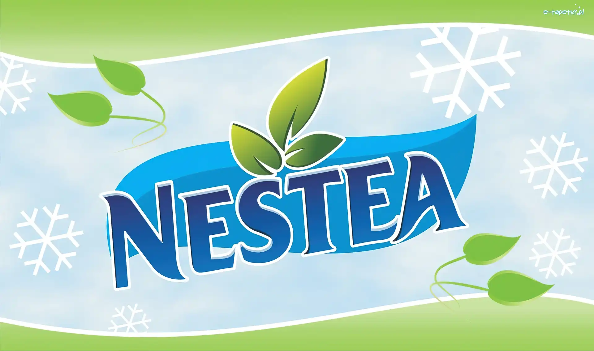 Niebieskie, Listki, Tło, Nestea, Napis