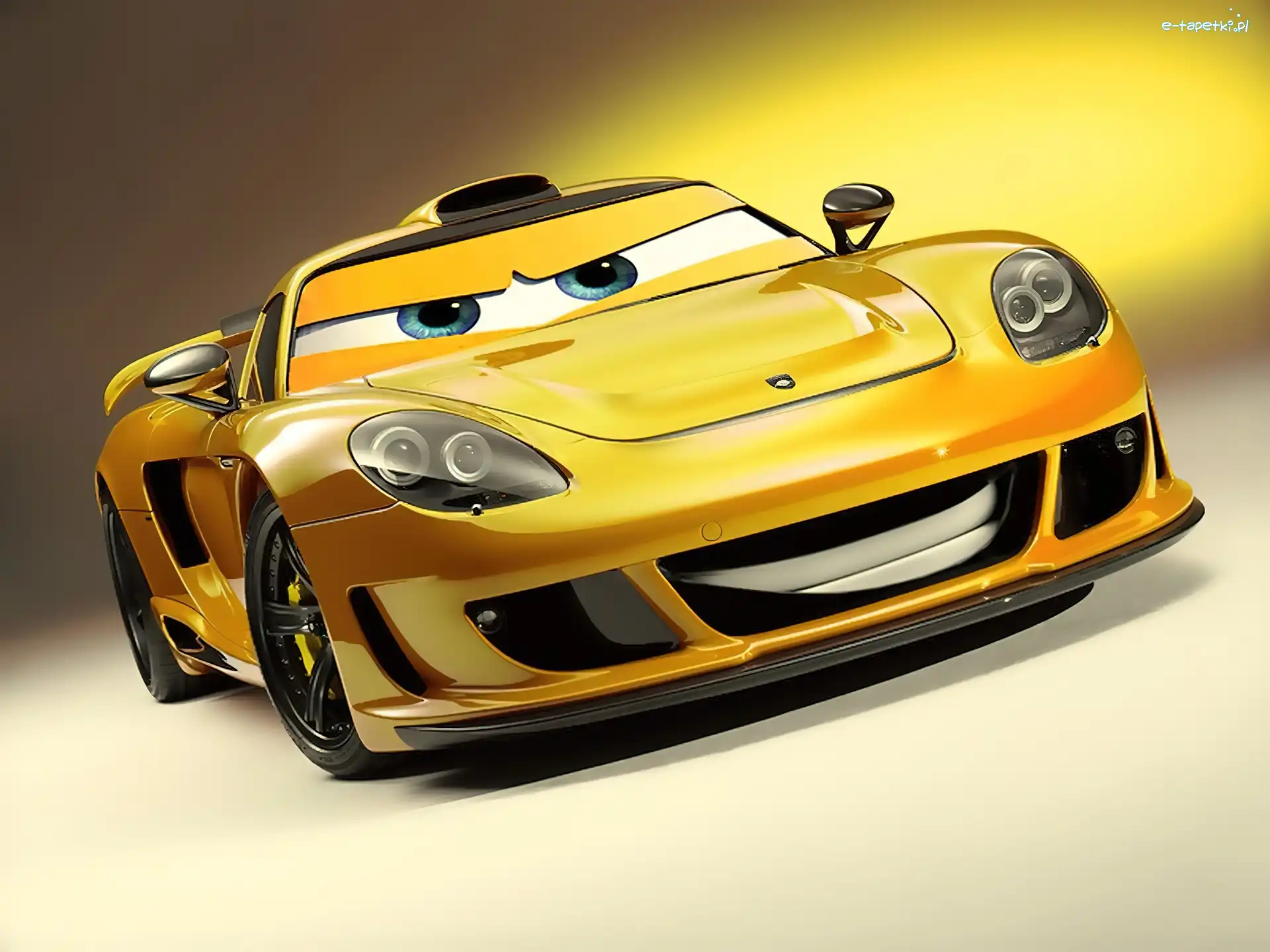 Cars, Żółte, Auta, Uśmiech, Auto