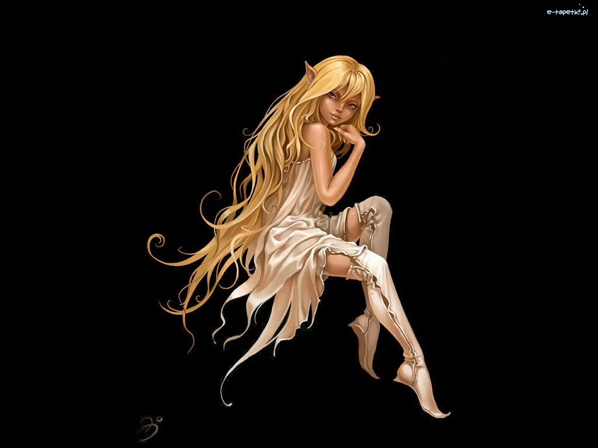 Elf, Włosy, Blond, Kobieta