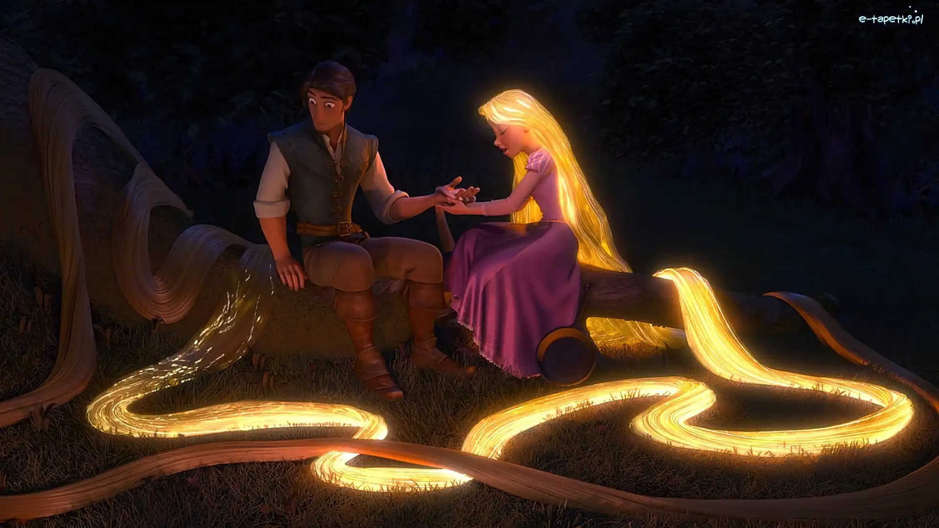 Roszpunka, Włosy, Świecące, Tangled, Zaplątani