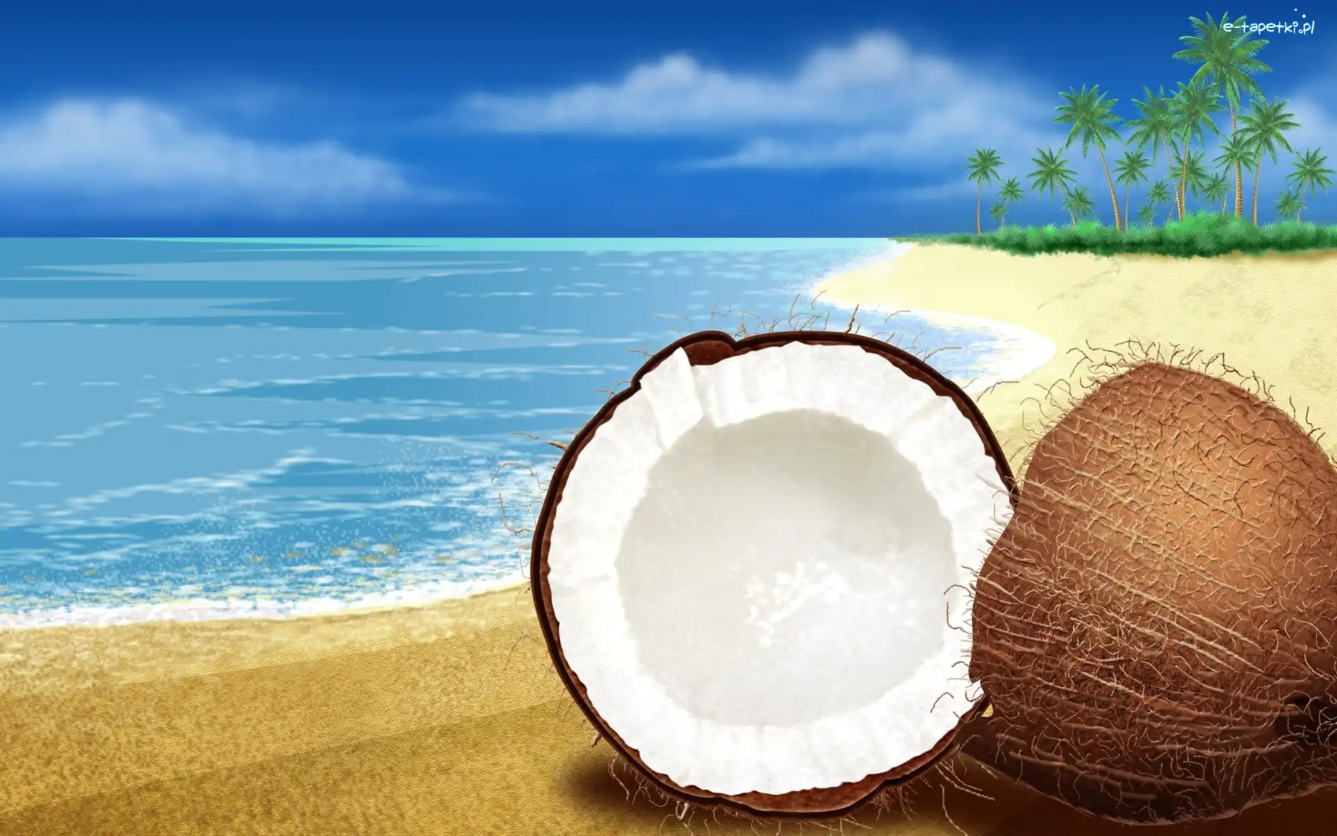 Kokos, Woda, Plaża
