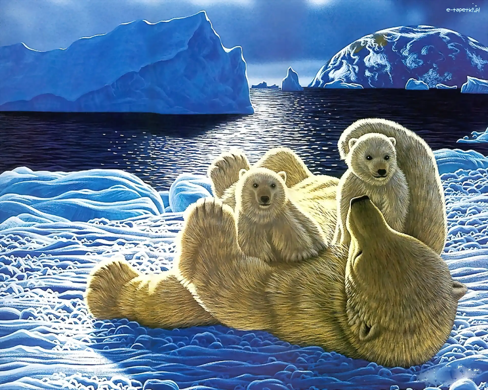 Mama, Małe, Miś, Śnieg, Misie