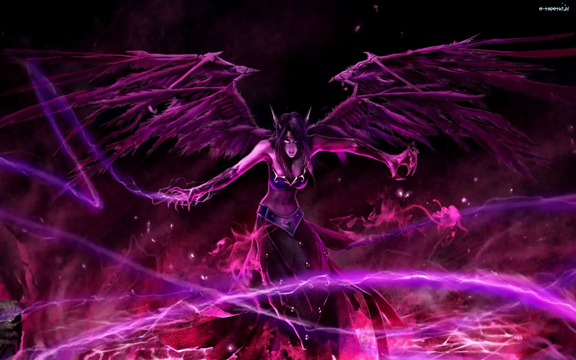 Demon, Magia, Skrzydła, Kobieta