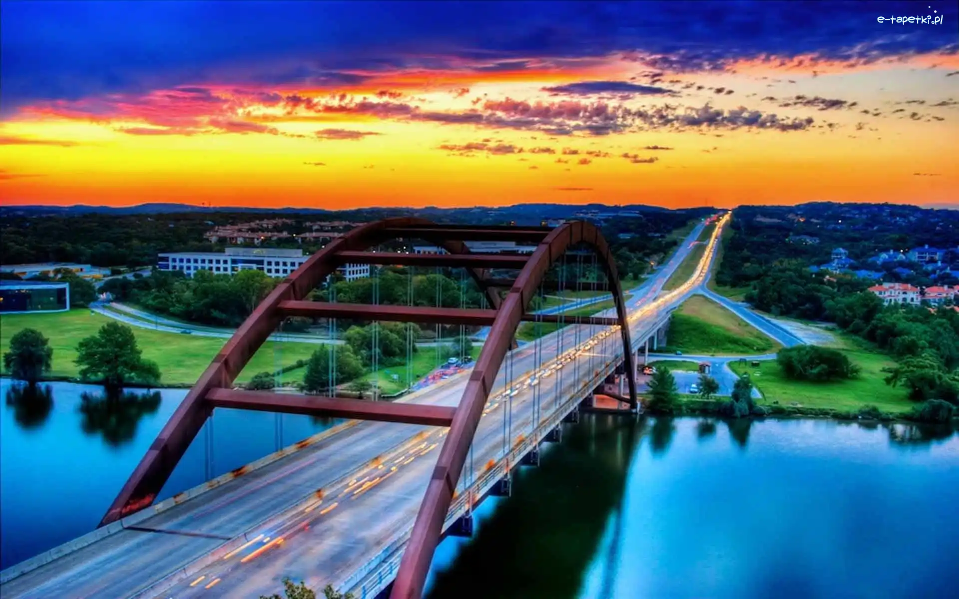 Rzeka, Pennybacker, Most, Teksas Stany Zjednoczone, Austin