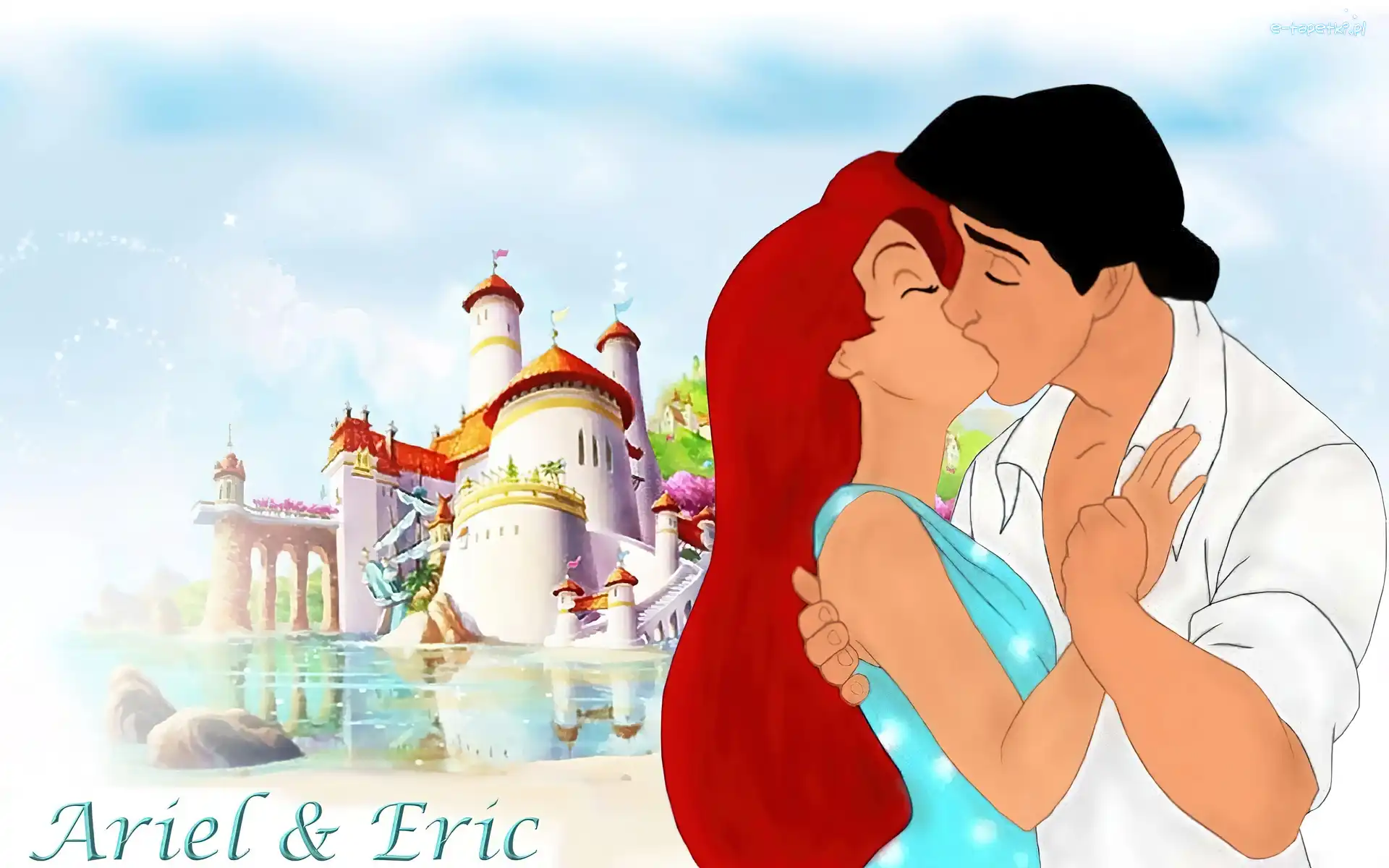 Mała Syrenka, Ariel, The Little Mermaid, Pocałunek, Eryk