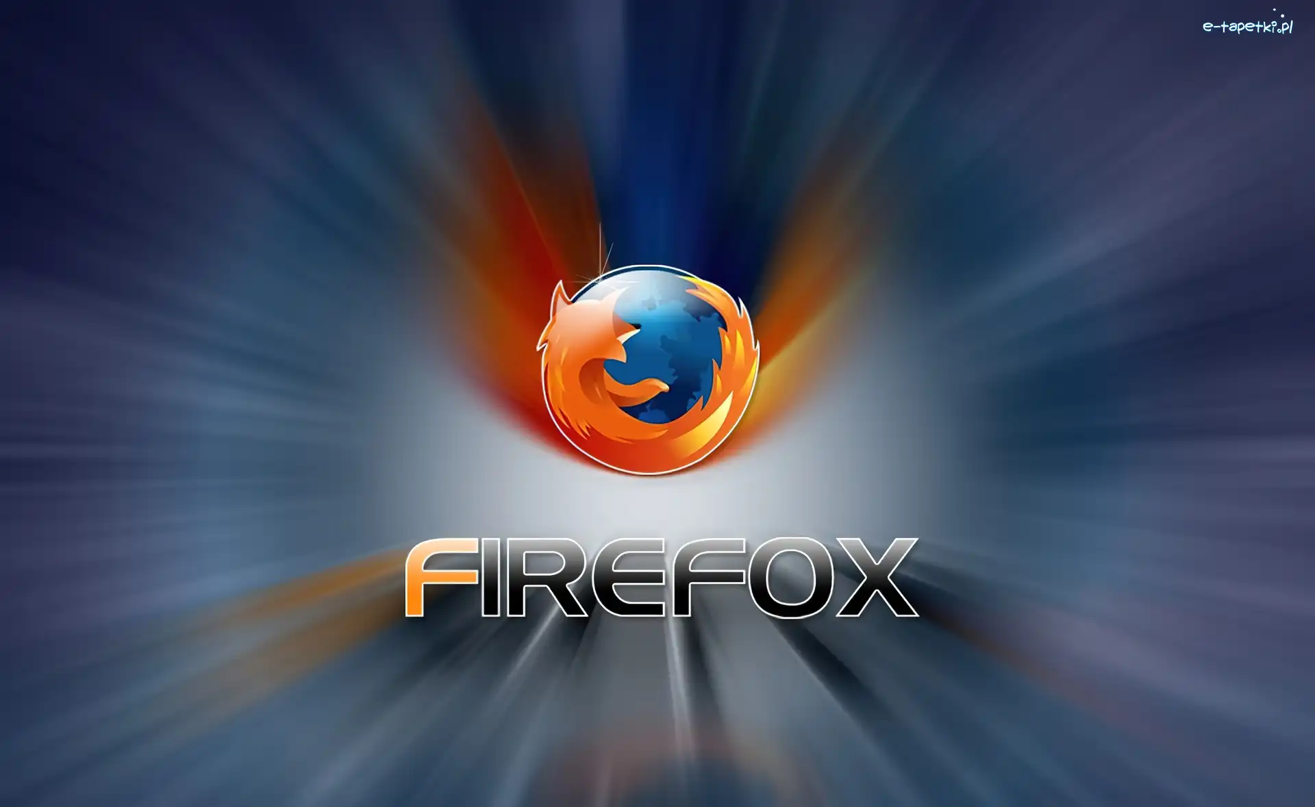 Logo, Niebieskie, Firefox, Tło, Promieniste