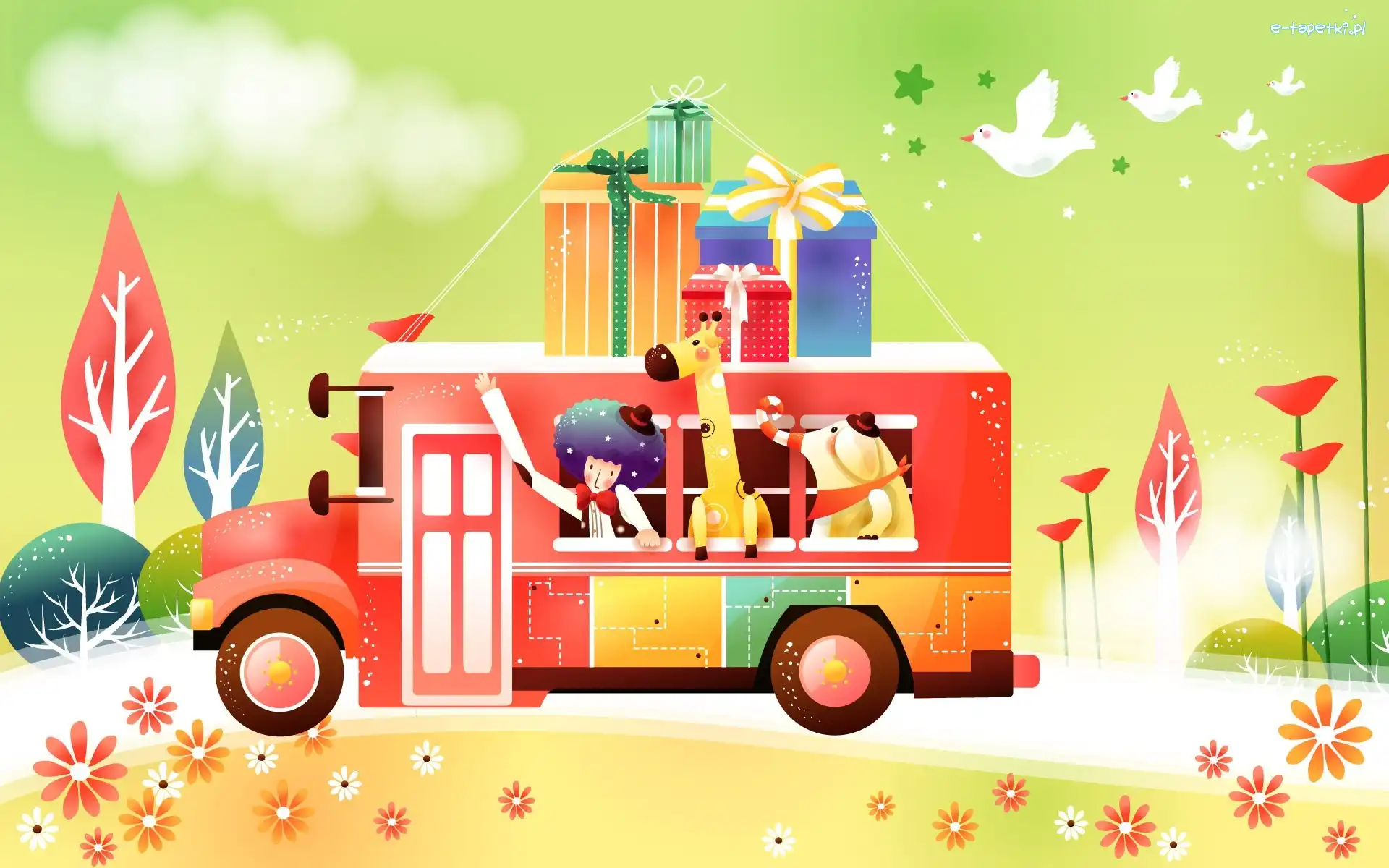 Autobus, Fantasy, Prezenty, Pajacyk