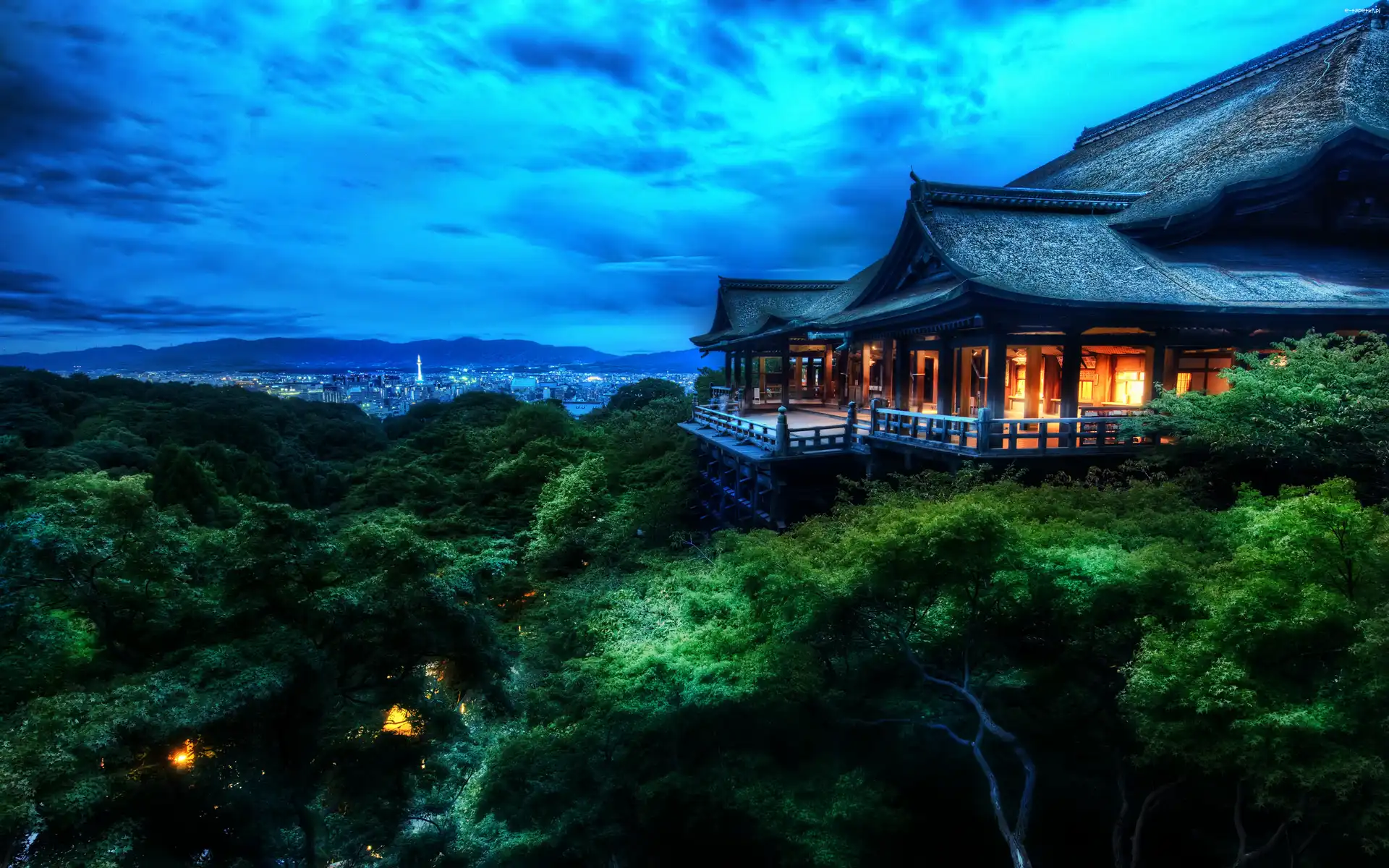 Świątynia, Japonia, Kyoto, Wzgórze