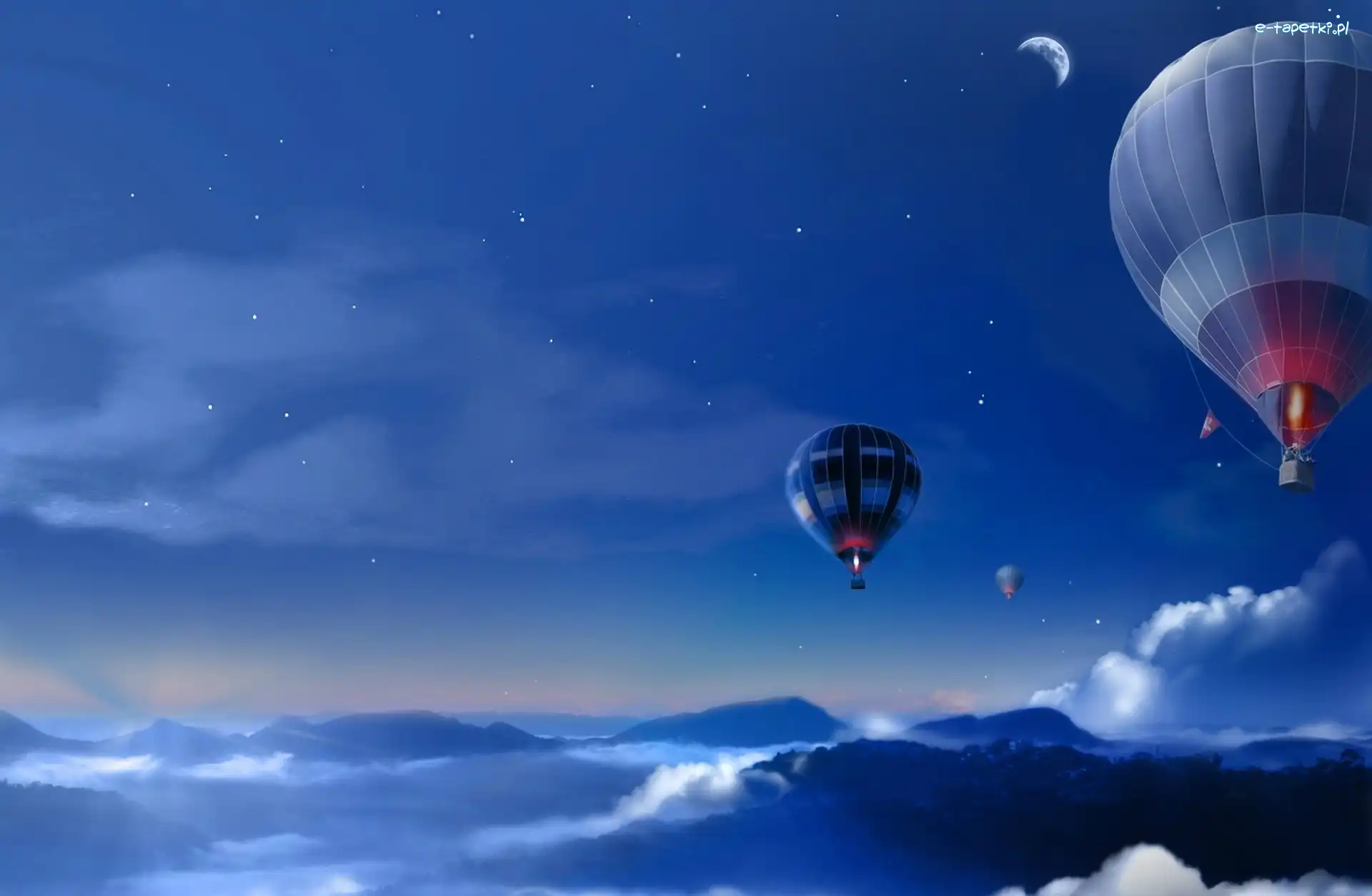 Chmury, Balony, Niebo