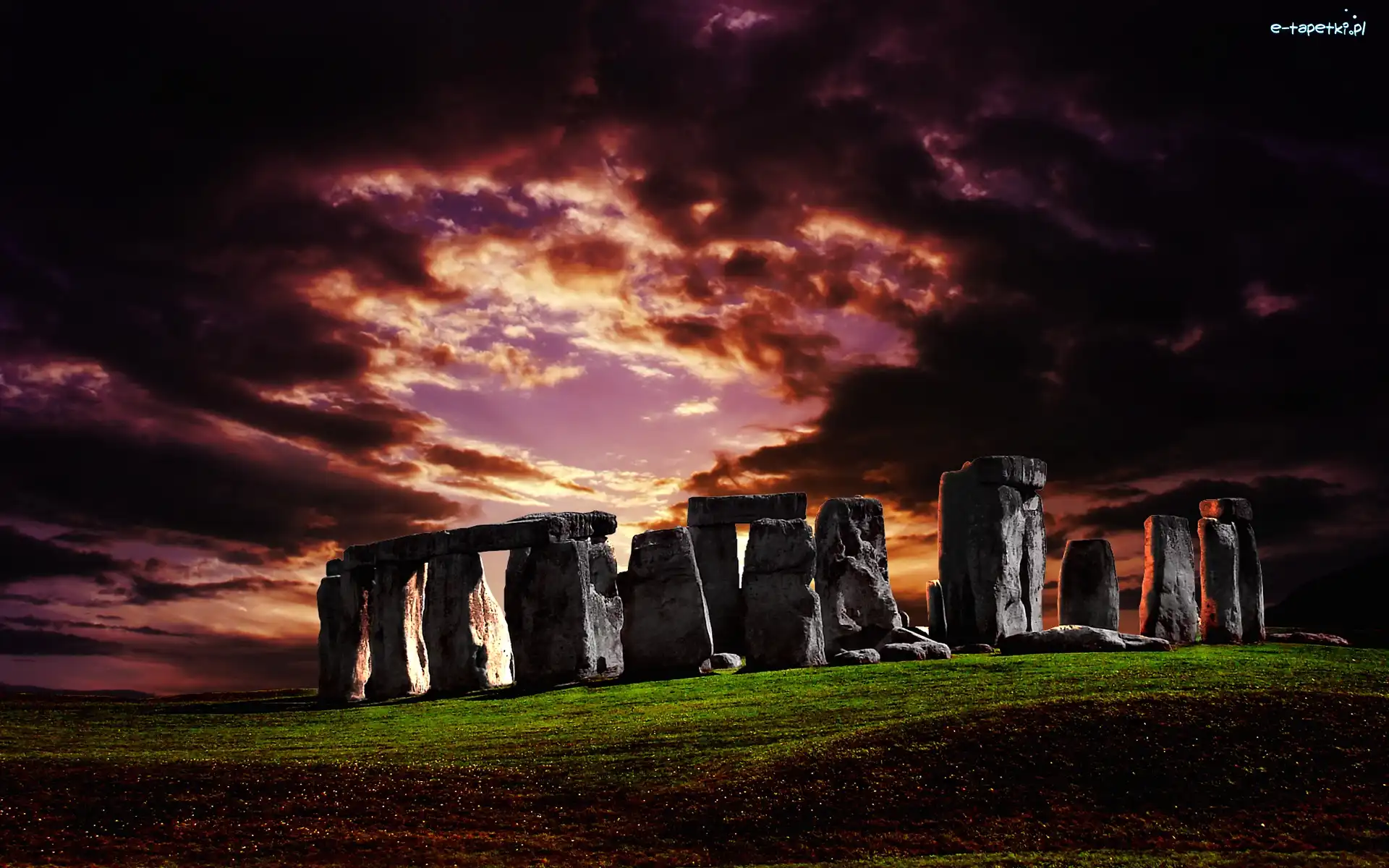Ciemne, Stonehenge, Niebo, Skały