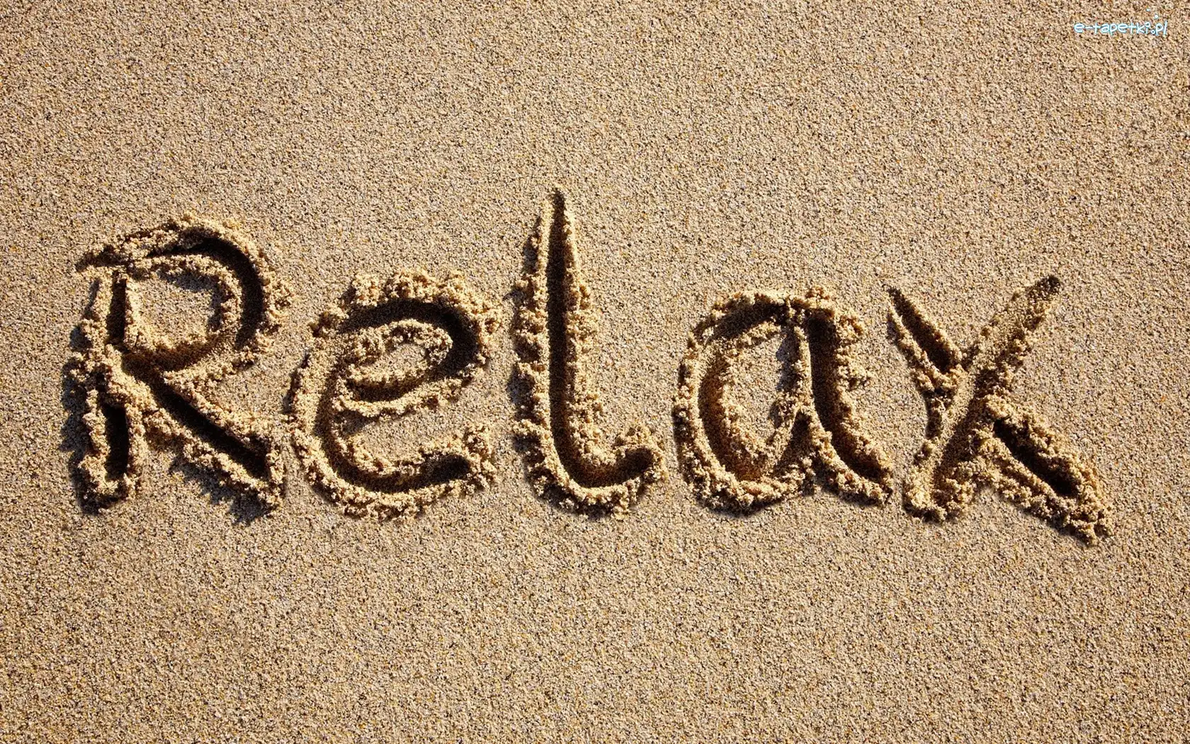 Relax, Piasek, Napis