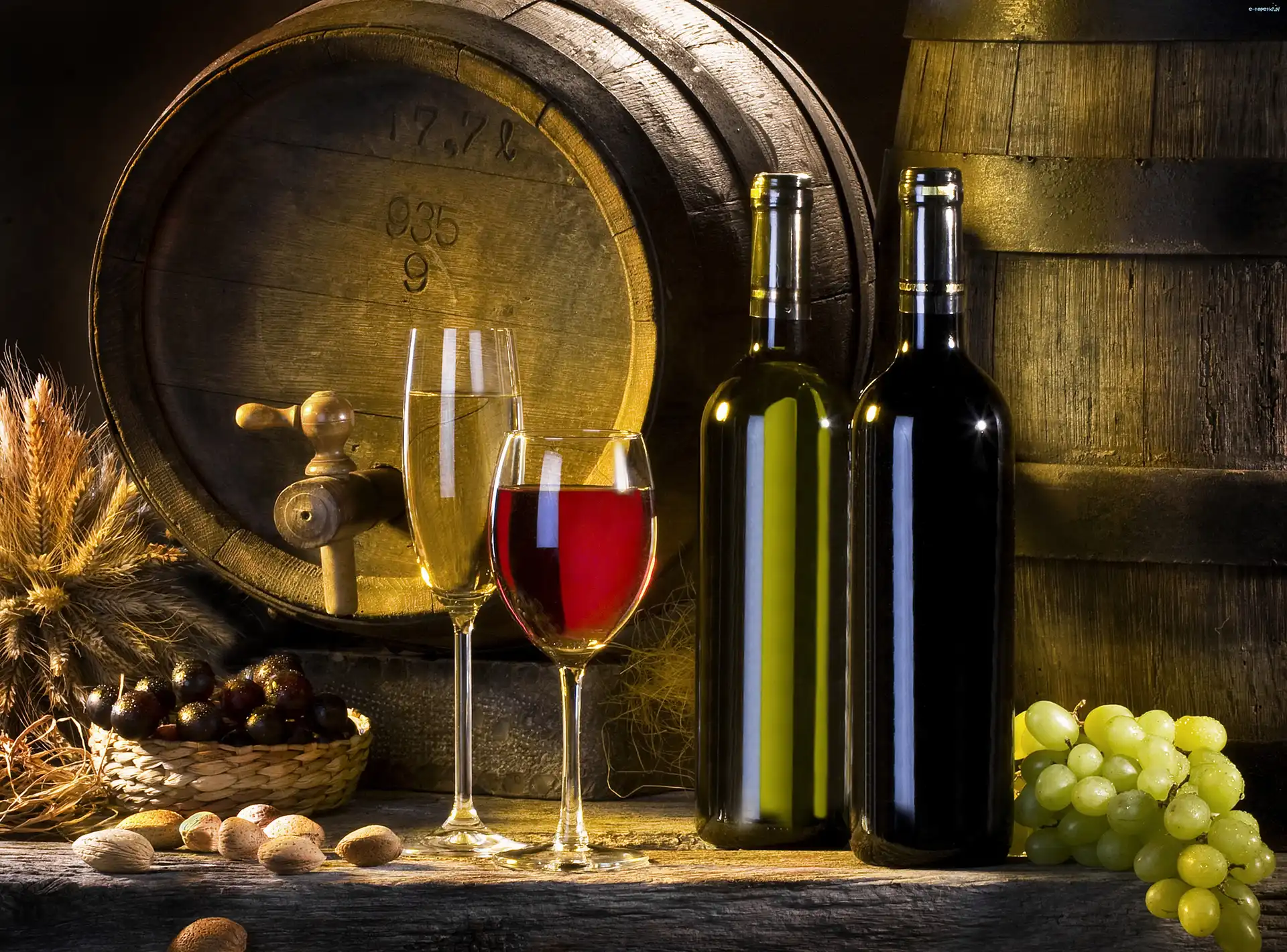 Beczka, Lampki, Wino