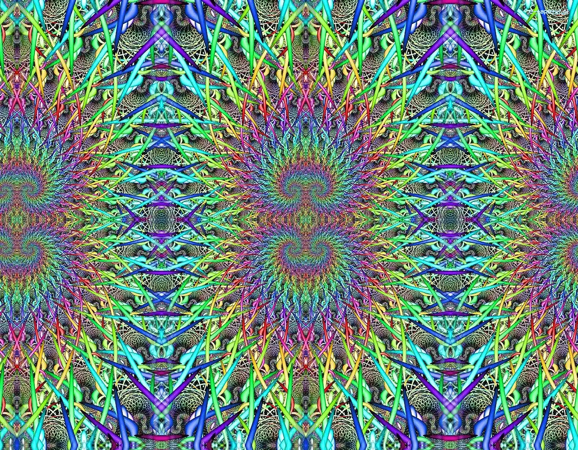 Fantazyjne, Fraktale, Wzory, Kolorowe