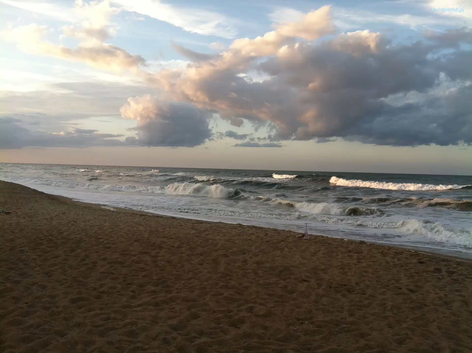 Chmury, Morze, Plaża