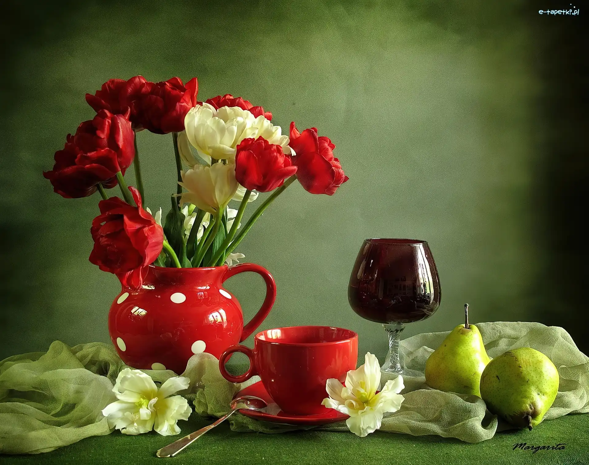Tulipany, Wino, Czerwone, Kwiaty