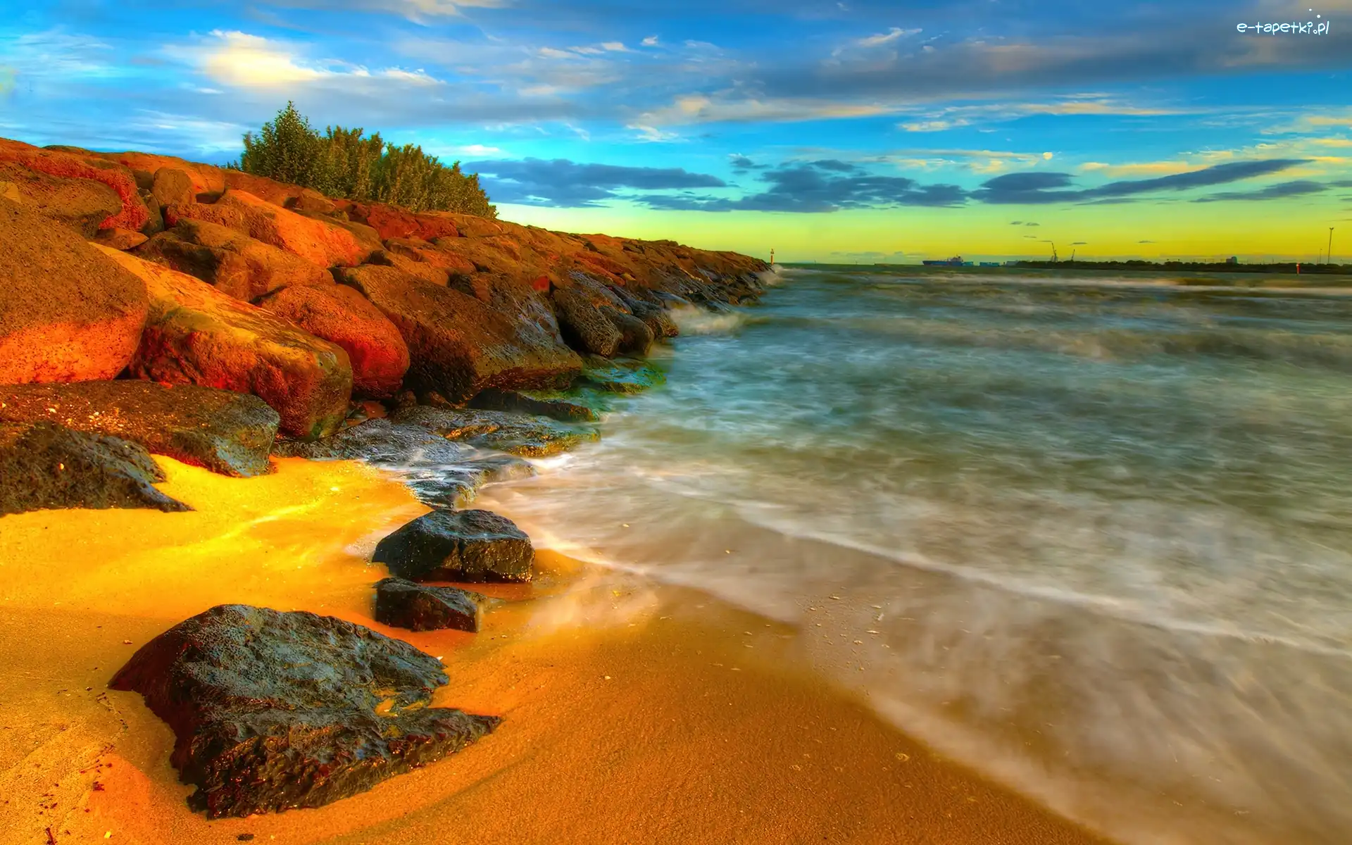Głazy, Plaża, Morze
