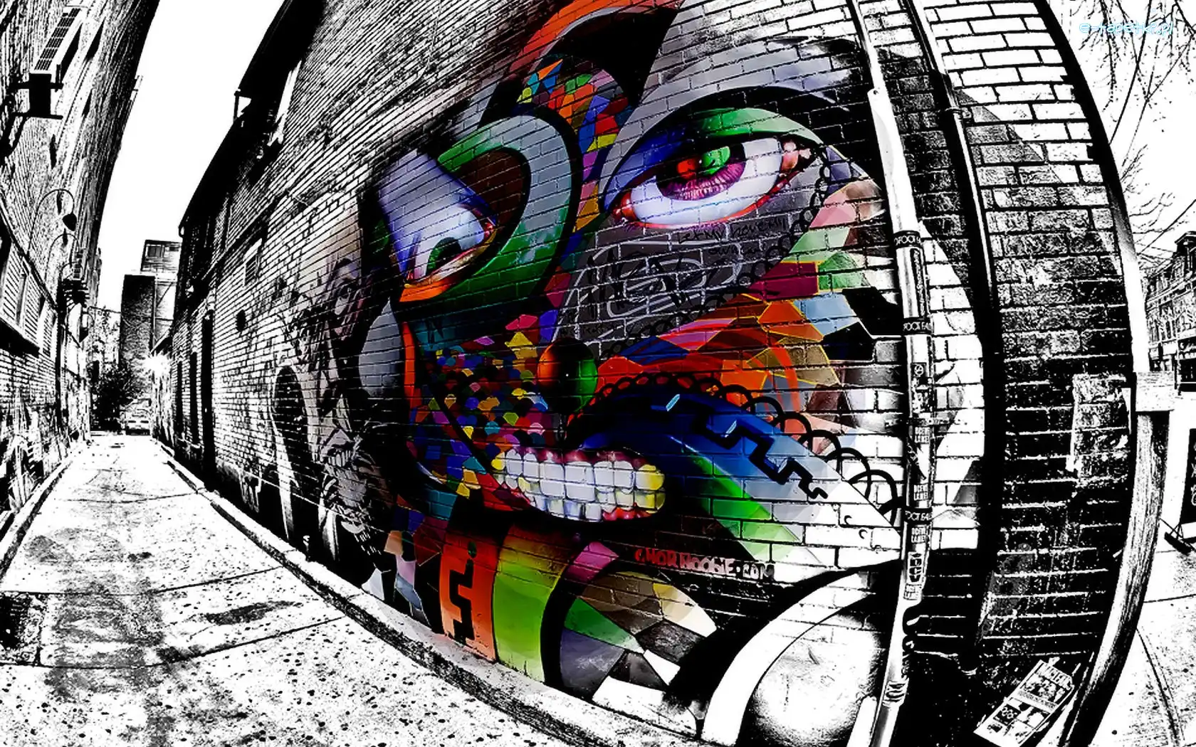 Mur, Graffiti, Kolorowe