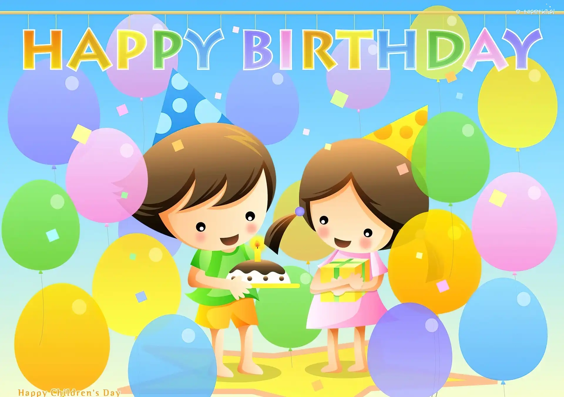 Balony, Tort, Dzieci