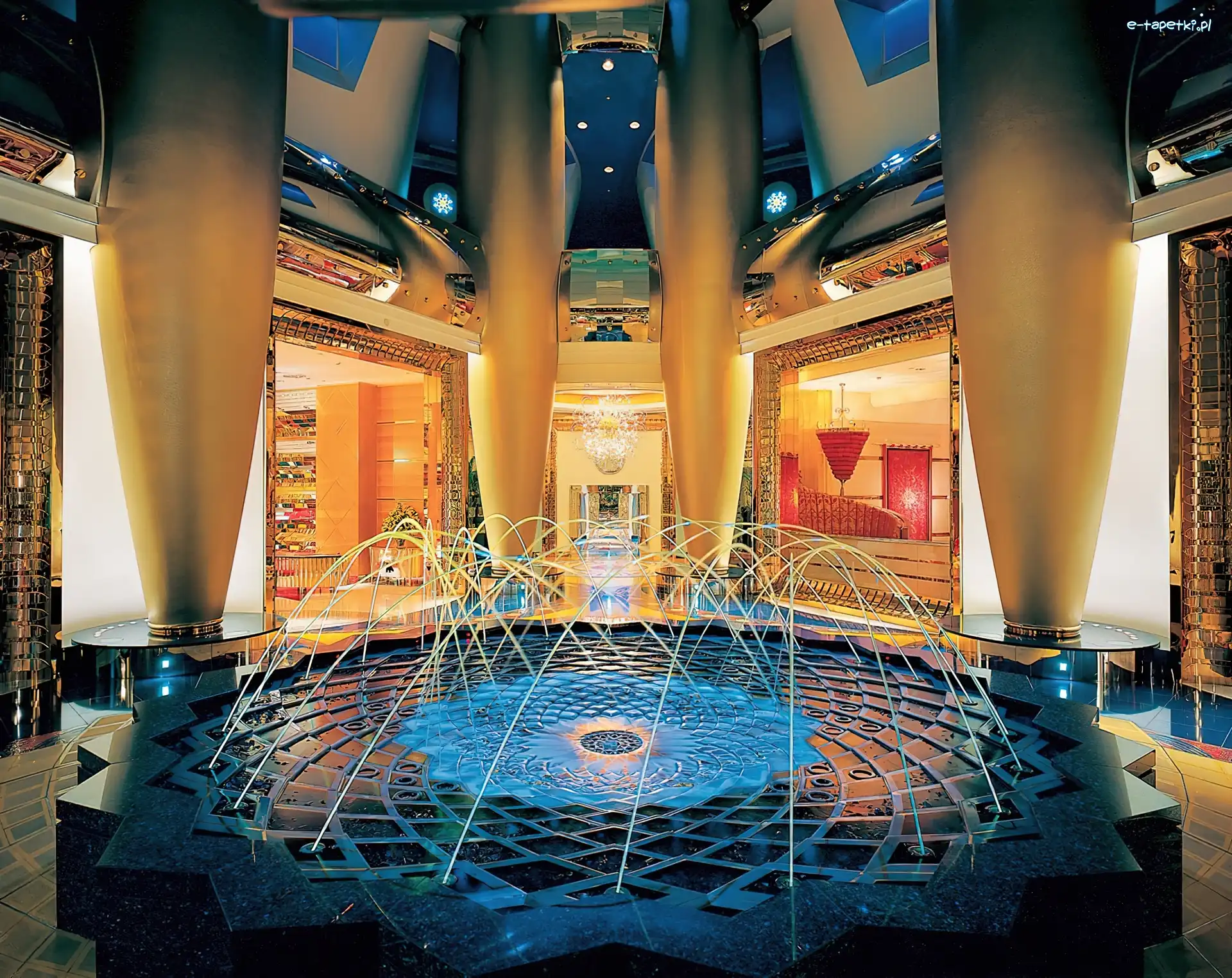 Hotel, Dubai, Arab, Hol, Fontanna