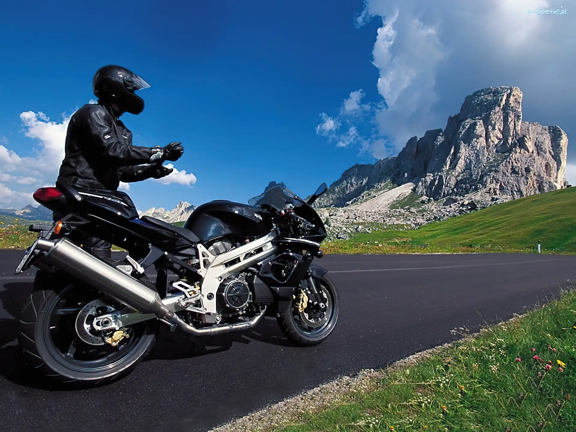 Motor, Widoki, Góry, Motocyklista