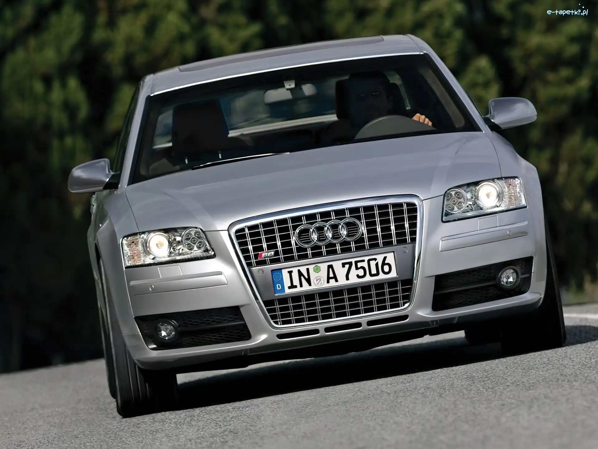 Przód, Audi S8, Srebrny