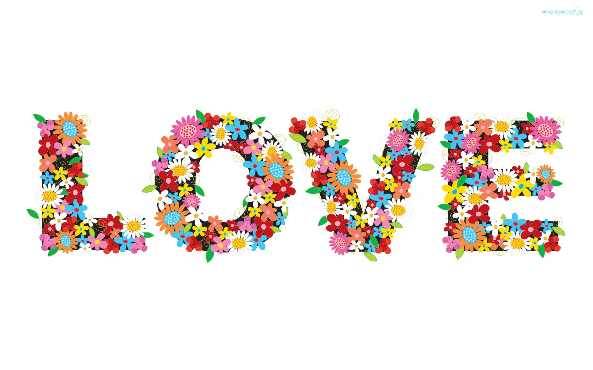 Love, Napis, Kwiatuszki