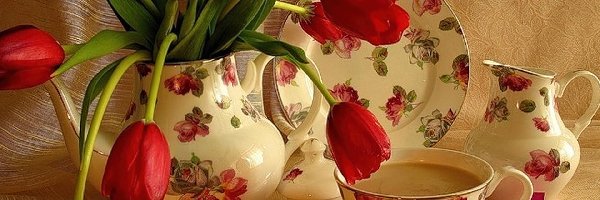 Tulipany, Kawa, Porcelana