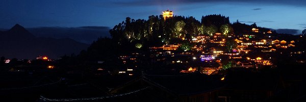 Miasto, Noc, Lijiang, Chiny