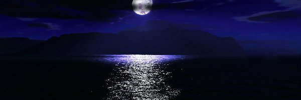 Noc, Morze, Góry, Księżyc