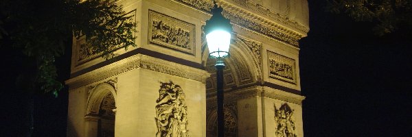 Paryż, Noc, Francja, Łuk Triumfalny