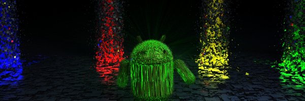 Android, 3D, Kolorowe, Świecący