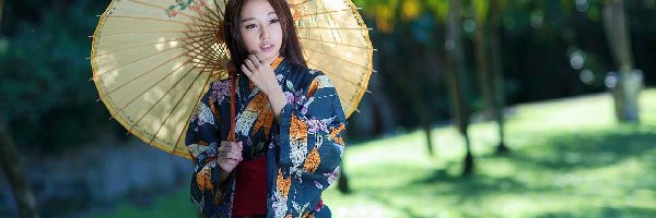 Parasolka, Kimono, Japonka