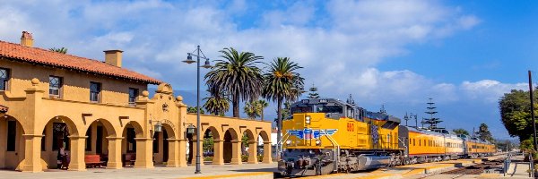Pociąg, Stany Zjednoczone, Los Angeles, Palmy, Dworzec