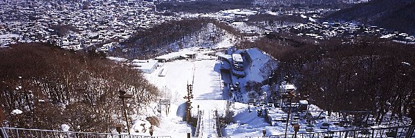 Okurayama, widok na miasto, Sapporo, skocznia narciarska
