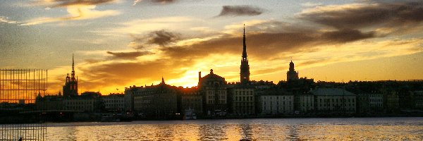 Słońca, Szwecja, Sztokholm, Zachód