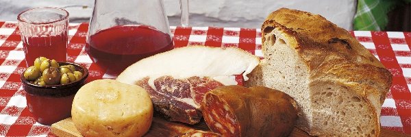 Chleb, Ser, Salceson, Słonina, Oliwki