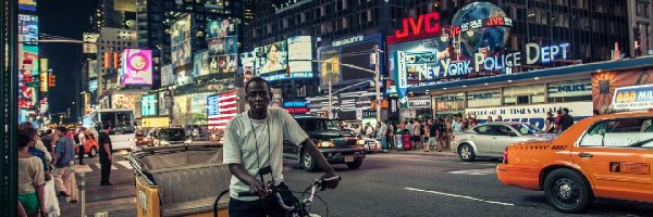 Stany Zjednoczone, Times Square, Nowy Jork, Miasto nocą, Ludzie
