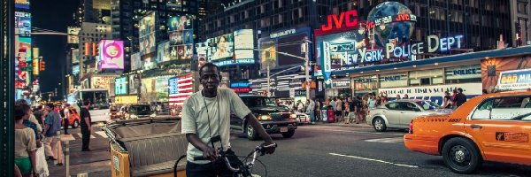 Stany Zjednoczone, Times Square, Nowy Jork, Miasto nocą, Ludzie